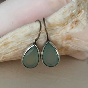 Sundance Green and Silver Teardrop Earrings